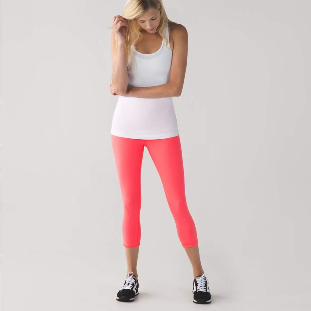 lululemon Wunder Under High Rise in Electric Coral size 6